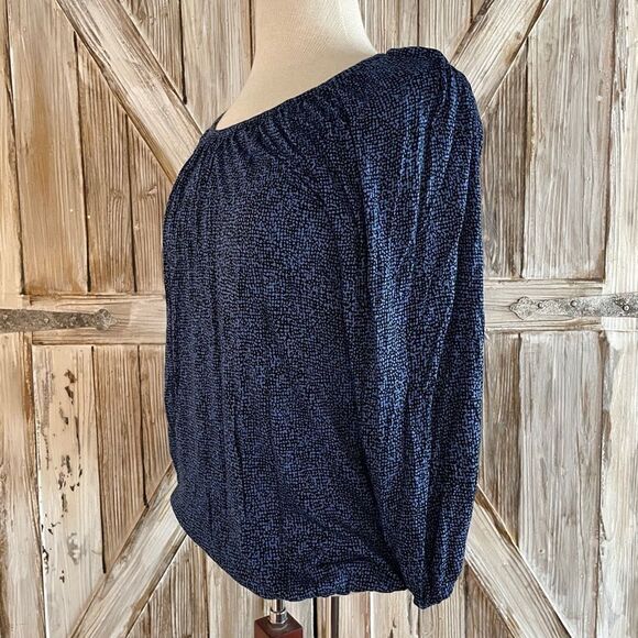 Michal Kors Blue and Black Blouse Top Size PM EUC - Picture 3 of 7